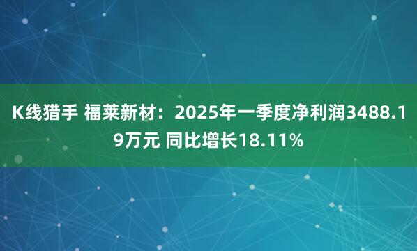 K线猎手 福莱新材：2025年一季度净利润3488.19万元 同比增长18.11%