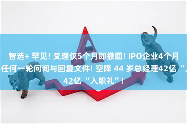 智选+ 罕见! 受理仅5个月即撤回! IPO企业4个月没有披露任何一轮问询与回复文件! 空降 44 岁总经理42亿 “入职礼”!